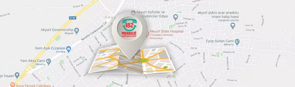 Haritada Çaycuma Devlet Hastanesi kliniği